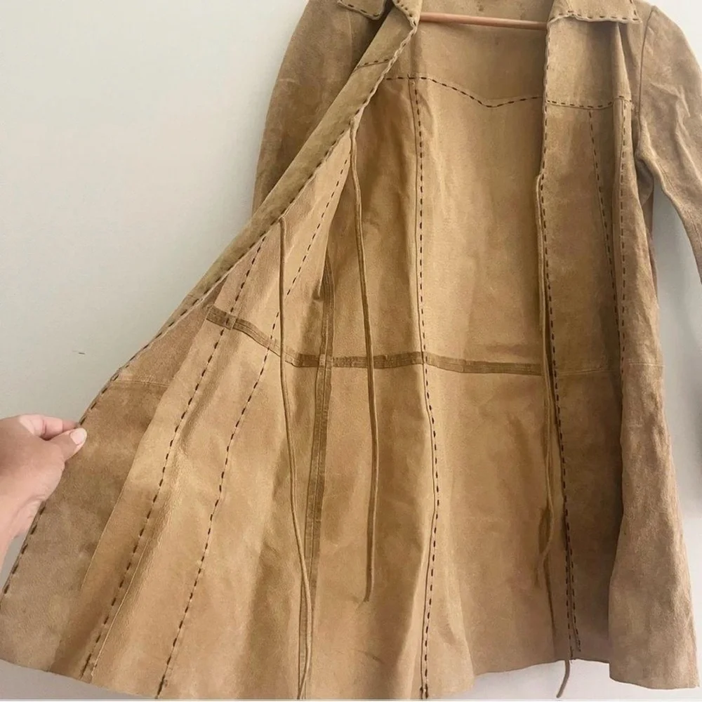 Vintage Y2K 100% Leather Coat - Picture 5 of 9